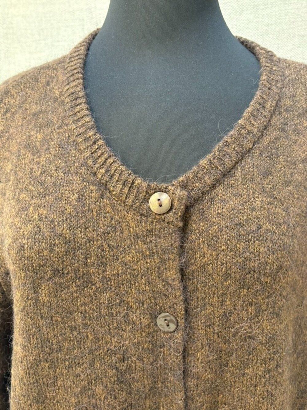 Gudrun Sjoden Canada Long Cardigan, Dark Chokolate/Melange XL - Picture 6 of 12